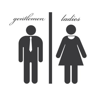wc/toilet man women icon vector design template