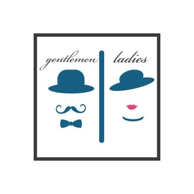 wc/toilet man women icon vector design template