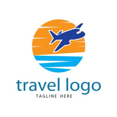 Seyahat logosu vektör tasarımı şablon-vektörü