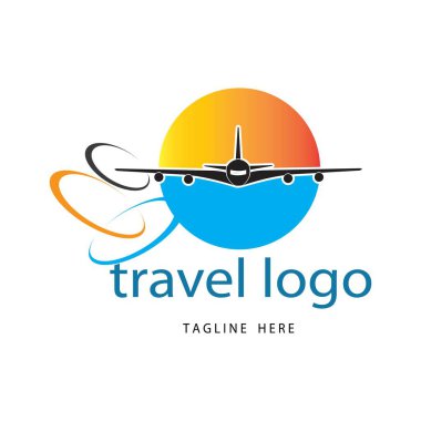 Seyahat logosu vektör tasarımı şablon-vektörü