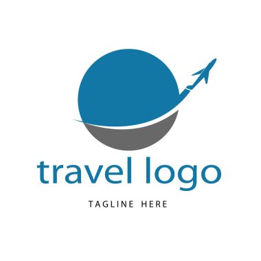 Seyahat logosu vektör tasarımı şablon-vektörü