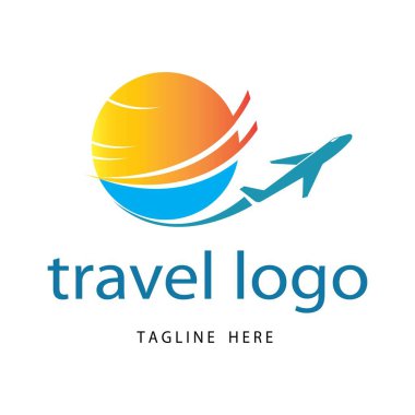 Seyahat logosu vektör tasarımı şablon-vektörü