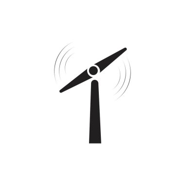 Türbin yel değirmeni enerji ikonu vektör çizimi - Vektör