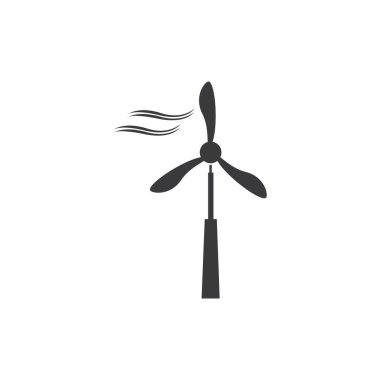 Türbin yel değirmeni enerji ikonu vektör çizimi - Vektör