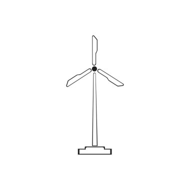 Türbin yel değirmeni enerji ikonu vektör çizimi - Vektör