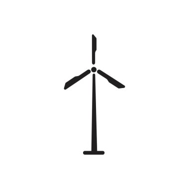 Türbin yel değirmeni enerji ikonu vektör çizimi - Vektör