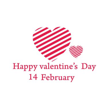 Sevgililer Günü Logosu Tasarım Vektörü illüstrasyon şablonu