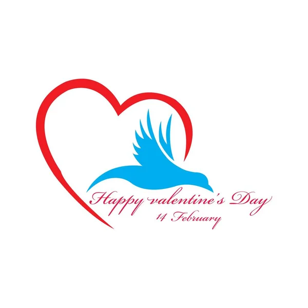 Sevgililer Günü Logosu Tasarım Vektörü Illüstrasyon Şablonu — Stok Vektör