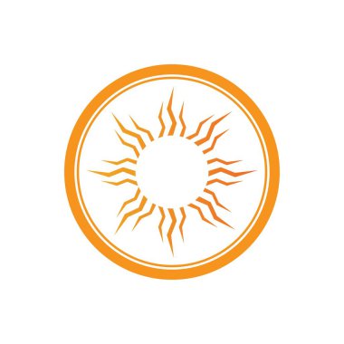 Güneş logosu tasarım şablonunun vektör çizimi