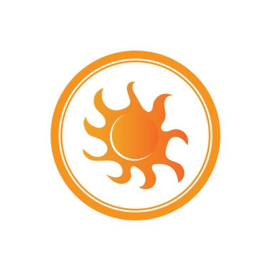 Güneş logosu tasarım şablonunun vektör çizimi