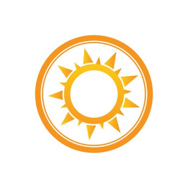 Güneş logosu tasarım şablonunun vektör çizimi