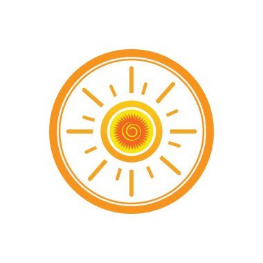 Güneş logosu tasarım şablonunun vektör çizimi