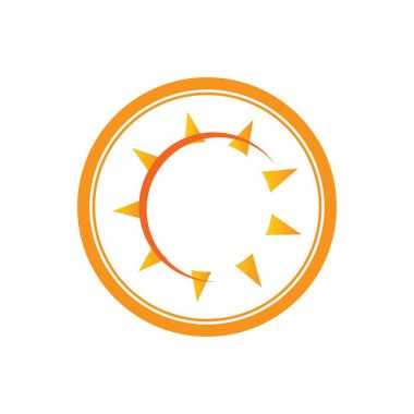 Güneş logosu tasarım şablonunun vektör çizimi