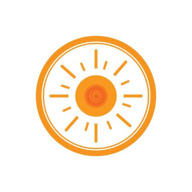 Güneş logosu tasarım şablonunun vektör çizimi