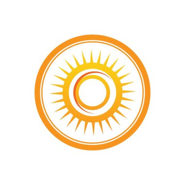 Güneş logosu tasarım şablonunun vektör çizimi