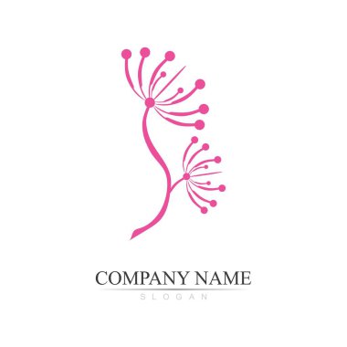 Karahindiba logosu ve çiçek çizimi tasarımı