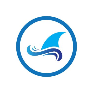 Köpekbalığı yüzgeci logo şablonu vektör resimleme tasarımı