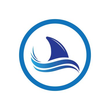 Köpekbalığı yüzgeci logo şablonu vektör resimleme tasarımı