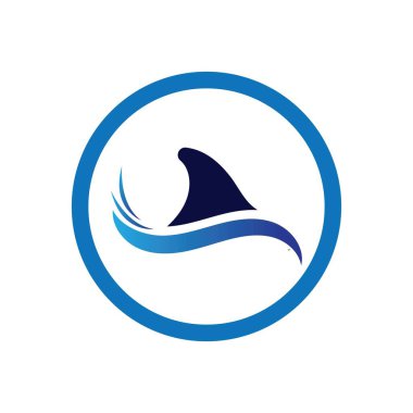 Köpekbalığı yüzgeci logo şablonu vektör resimleme tasarımı