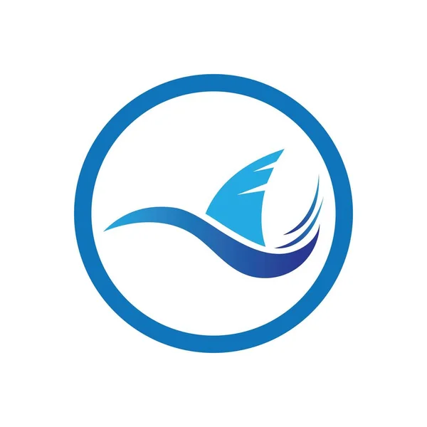 Modèle Logo Aileron Requin Icône Vectorielle Illustration Design — Image vectorielle