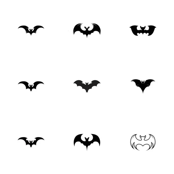 Morcego Logotipo Conjunto Vetor Ilustração Design Modelo —  Vetores de Stock