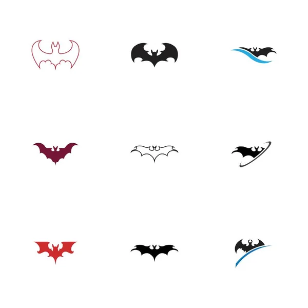 Bat Logo Zestaw Wektor Ilustracja Wzór Projektu — Wektor stockowy