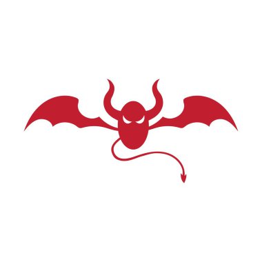 Şeytan boynuzu vektör simge tasarlamak şablonu