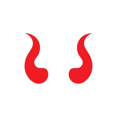 Şeytan boynuzu vektör simge tasarlamak şablonu