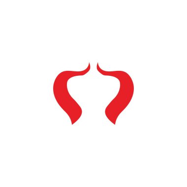 Şeytan boynuzu vektör simge tasarlamak şablonu