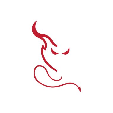 Şeytan boynuzu vektör simge tasarlamak şablonu