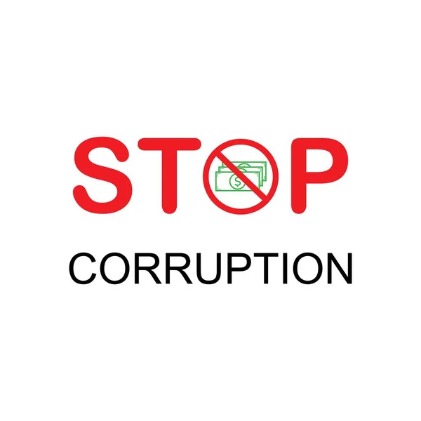 腐敗と国際的な腐敗防止の日を止める — ストックベクタ
