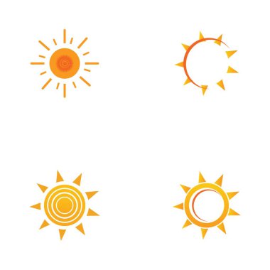 sun logo set vector illustration design