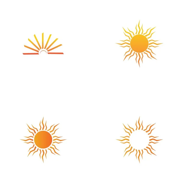 Sun Logo Set Vector Illustration Design — Vector de stock