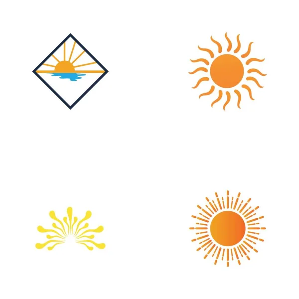 Sonne Logo Set Vektor Illustration Design — Stockvektor