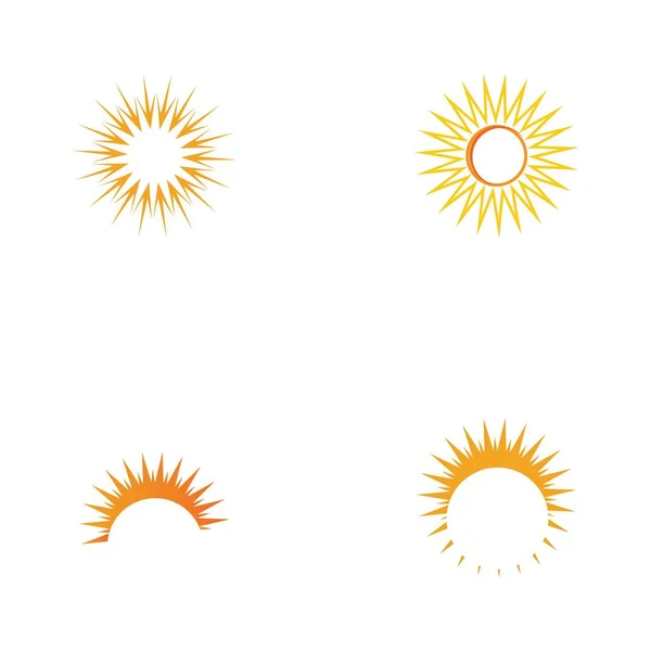 Sun Logo Set Vector Illustration Design — Vetor de Stock