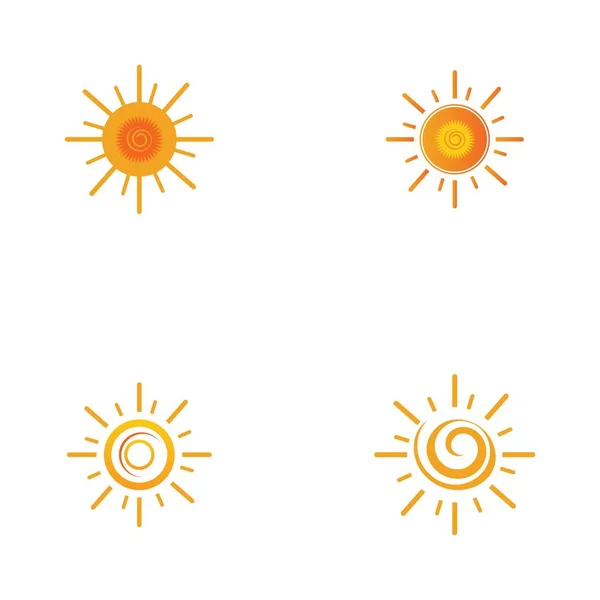 Sun Logo Set Vector Illustration Design — Vector de stock