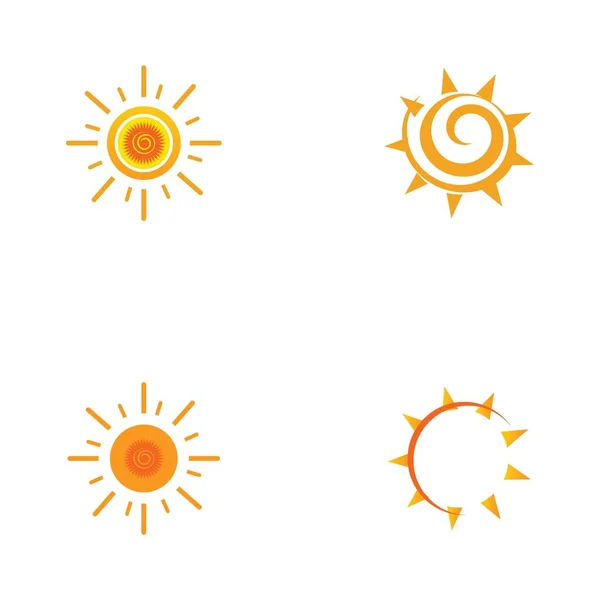 Sonne Logo Set Vektor Illustration Design — Stockvektor