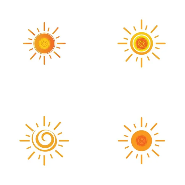 Sun Logo Set Vector Illustration Design — Image vectorielle