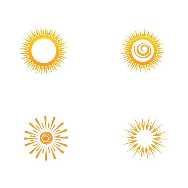 Sun Logo Set Vector Illustration Design — Stock Vector