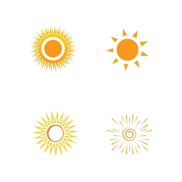 Sun Logo Set Vector Illustration Design — Archivo Imágenes Vectoriales