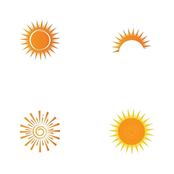 Sun Logo Set Vector Illustration Design — Image vectorielle