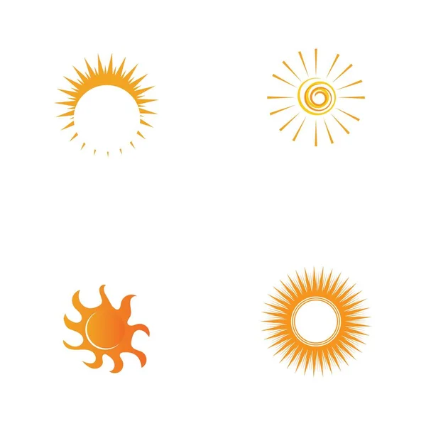 Sonne Logo Set Vektor Illustration Design — Stockvektor