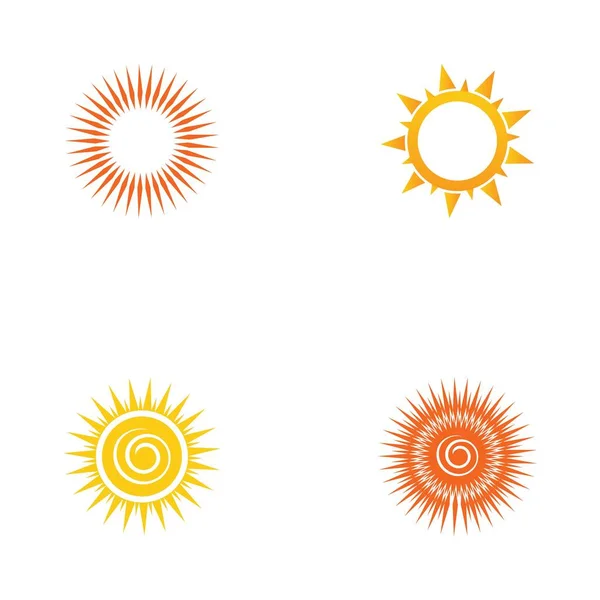 Sun Logo Set Vector Illustration Design — Image vectorielle