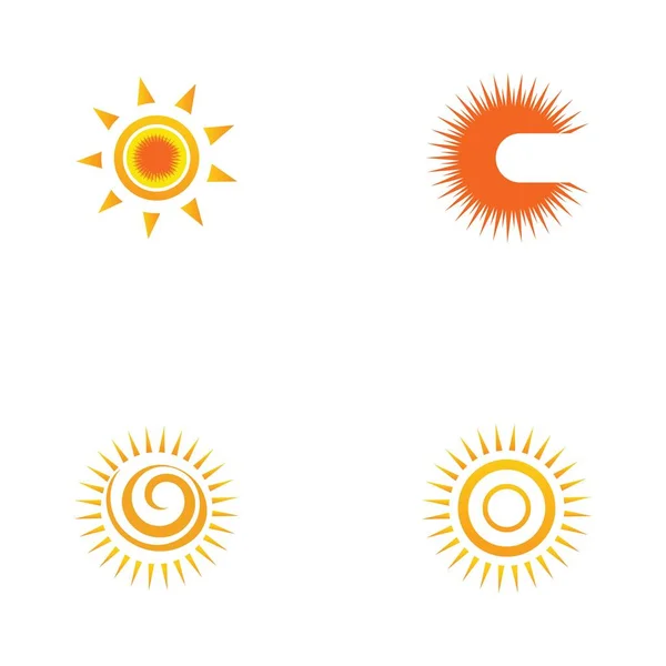 Sun Logo Set Vector Illustration Design — Image vectorielle