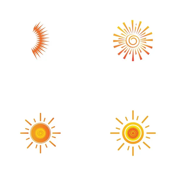 Sun Logo Set Vector Illustration Design — Image vectorielle