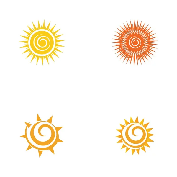 Sun Logo Set Vector Illustration Design —  Vetores de Stock