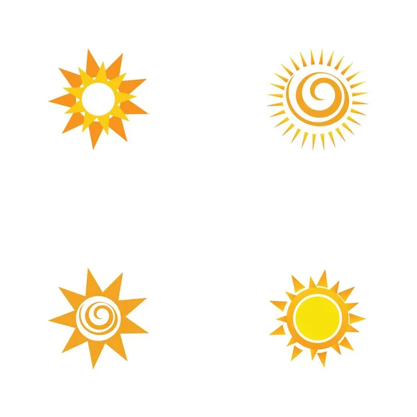 Sun Logo Set Vector Illustration Design — Image vectorielle