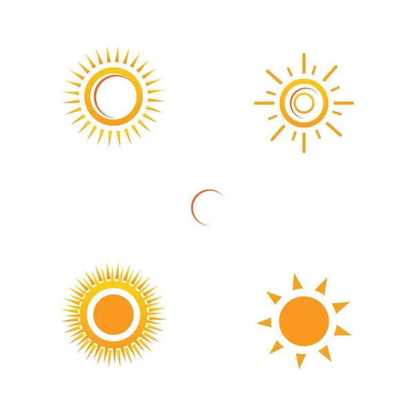 Sun Logo Set Vector Illustration Design — Vector de stock