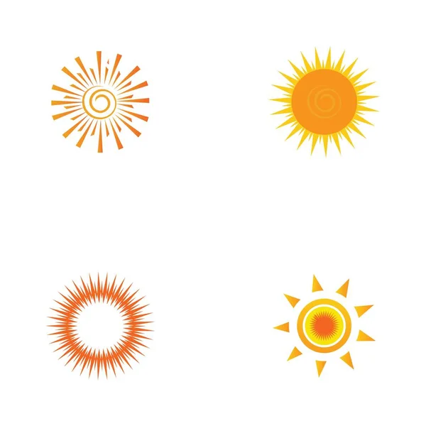 Sun Logo Set Vector Illustration Design — Image vectorielle