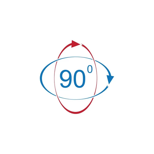 角度90度の記号アイコン 幾何学数学記号 右の角度 古典的なフラットアイコン 色の円 ベクトル — ストックベクタ